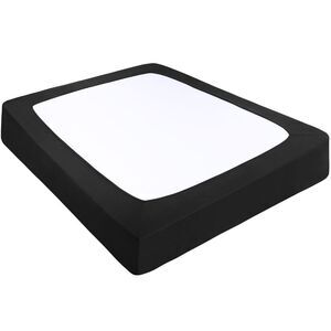 Box Spring Cover Wrap Around 4 Sides Bed Skirt King Black